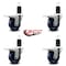 Service Caster 3.5'' Solid Poly Swivel 1-5/8'' Expanding Stem Caster Set Total Lock Brake, 4PK SCC-EXTTL20S3514-SPUS-158-4 - alternate 2